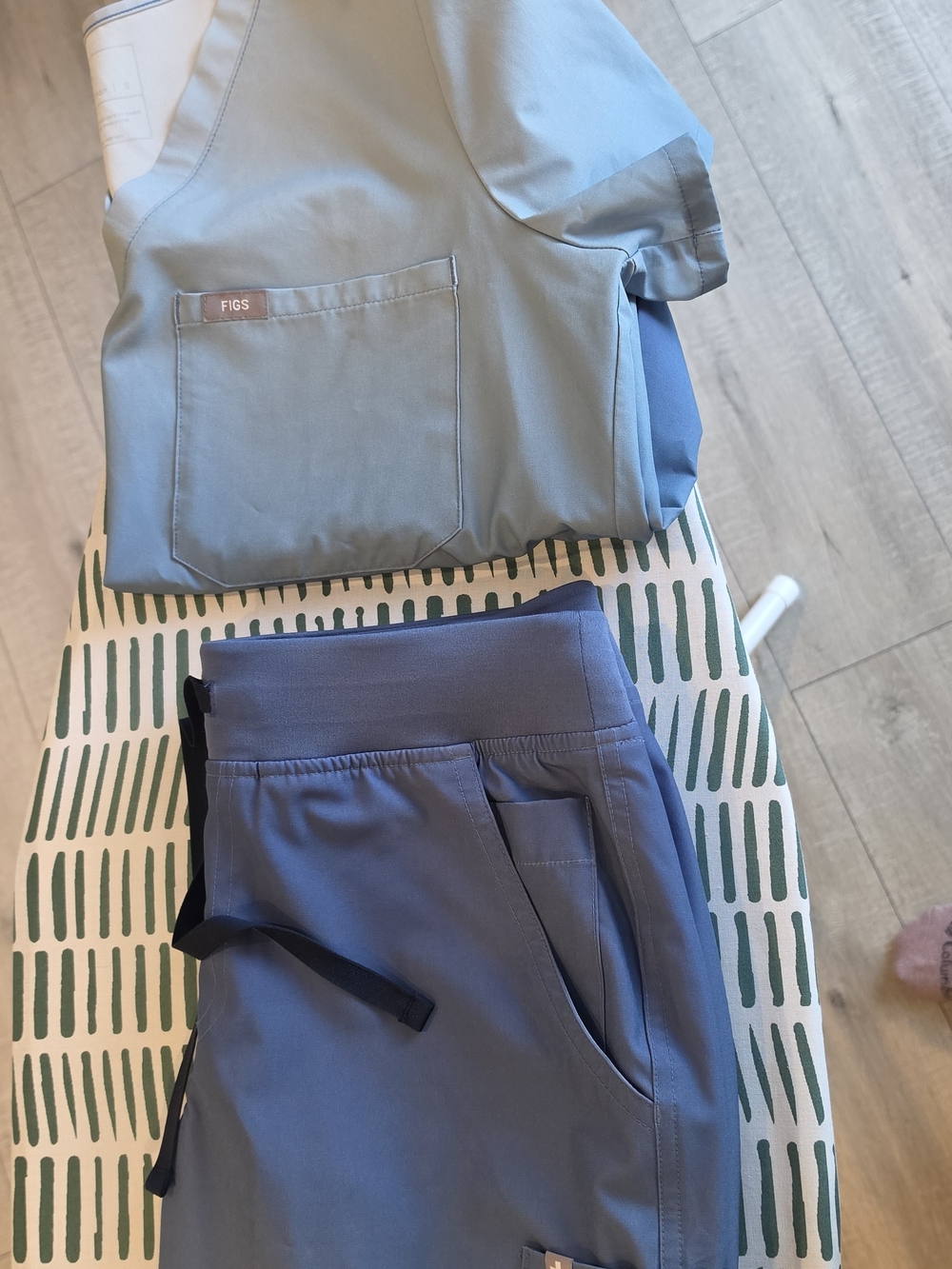 Blue Ombre Scrub Top, Pants, And Underscrub - Picture 2 of 8